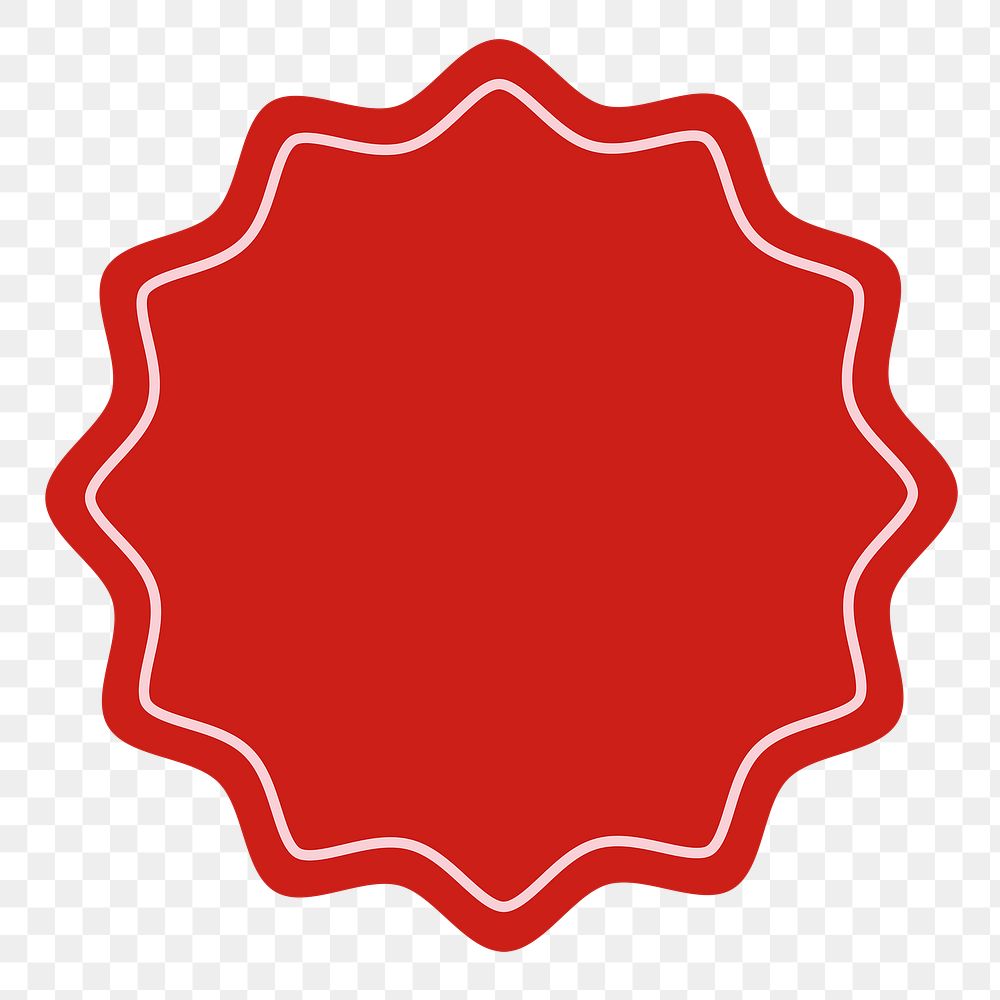 png badge design element in red color