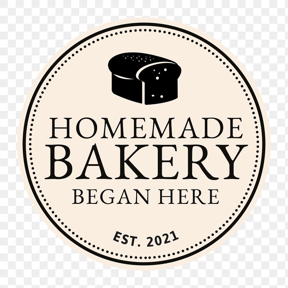 Png bakery business logo in cute doodle style