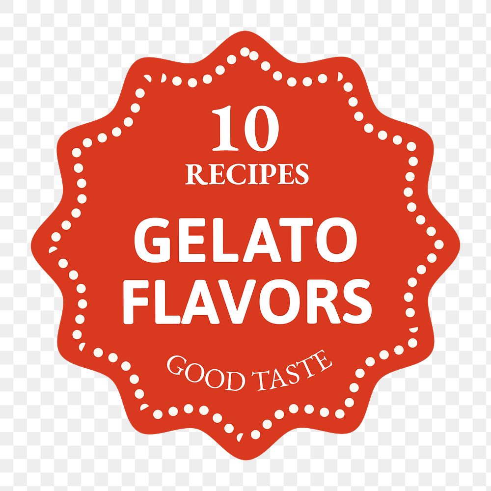 Png gelato business logo in red color