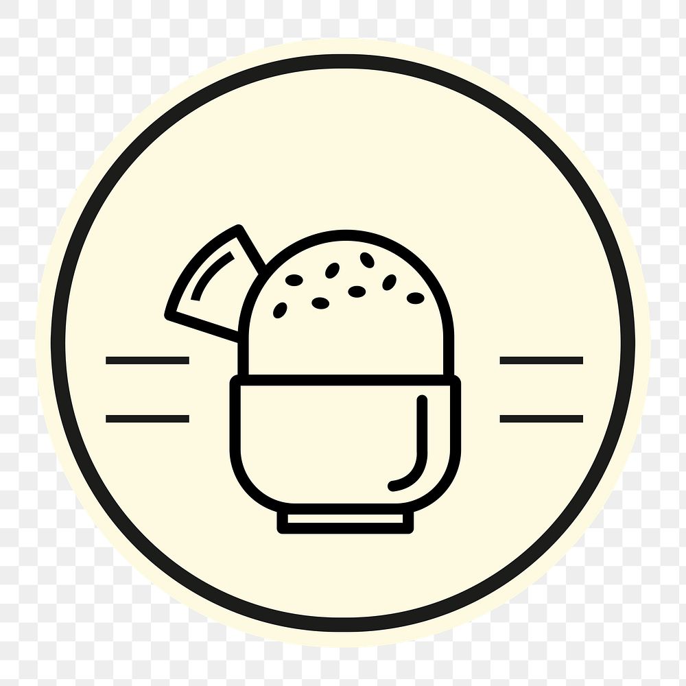 png badge design element with dessert icon 