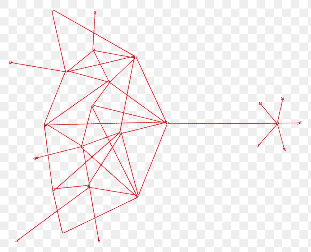 Red connection png, business network design
