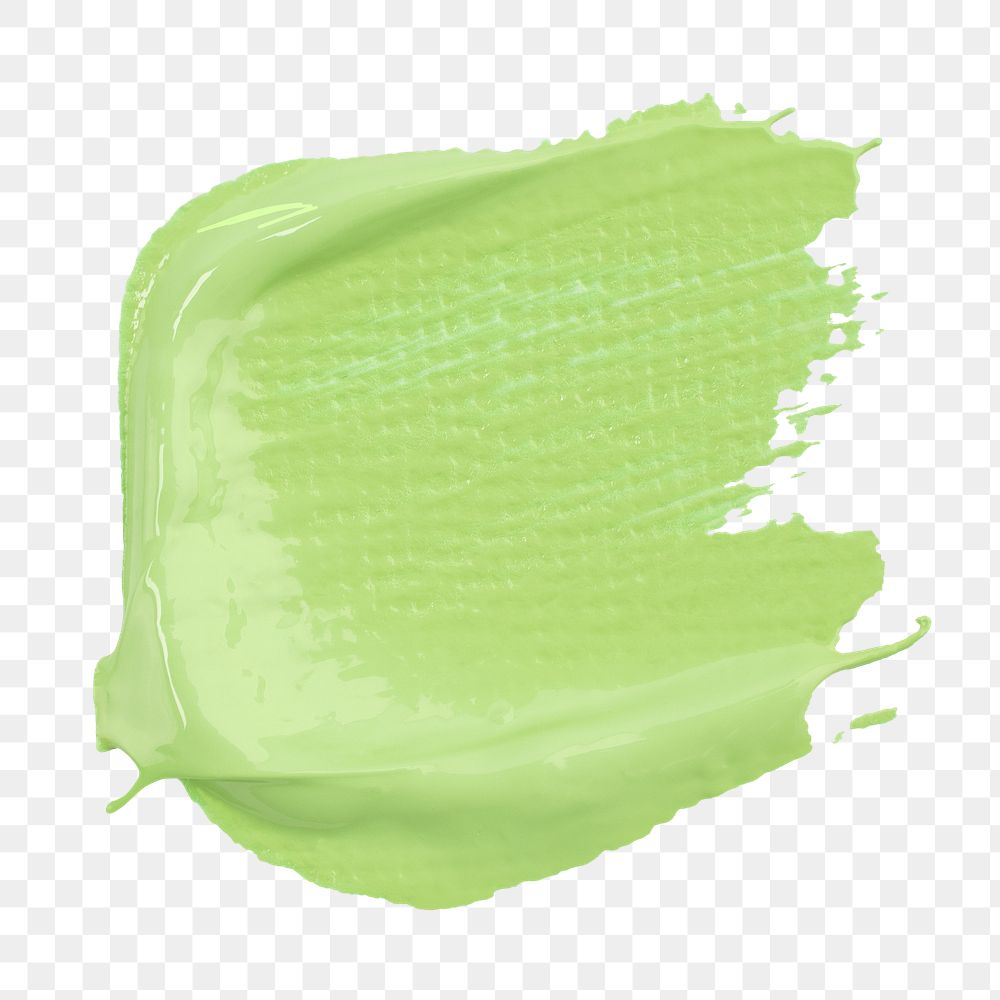 Green paint smear textured png brush stroke creative art graphic