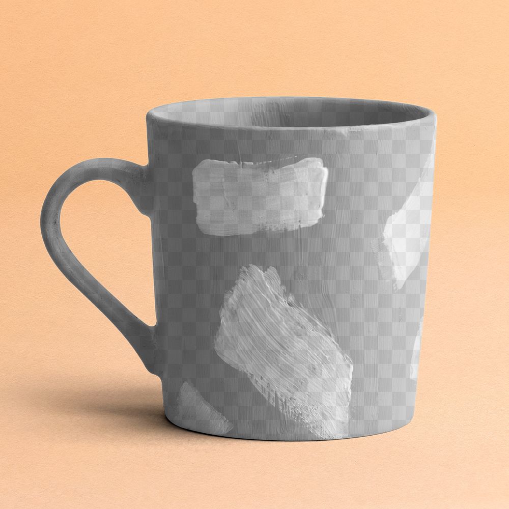 Acrylic painted mug mockup png in aesthetic creative style