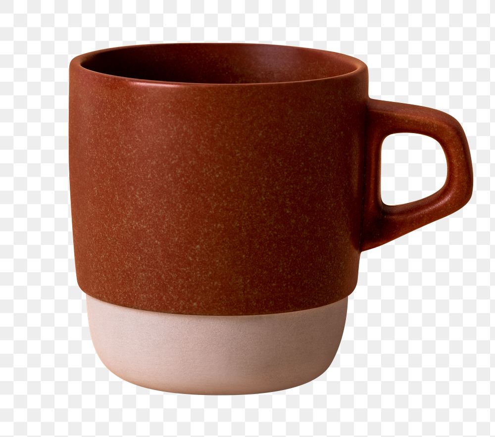 Minimal ceramic mug mockup png in brown