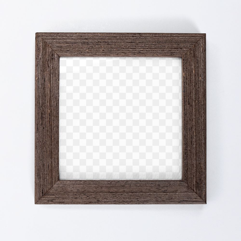 Wooden picture frame mockup png on the table