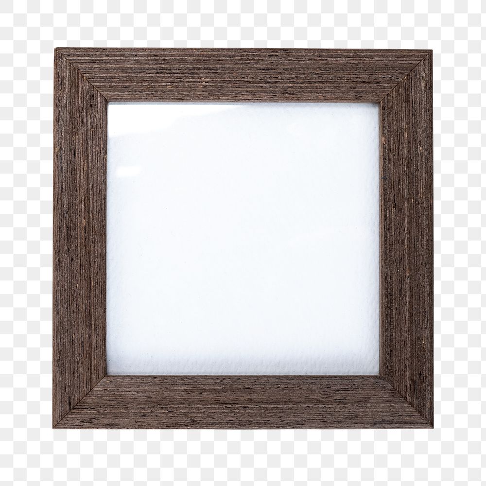 Wooden picture frame mockup png on the table