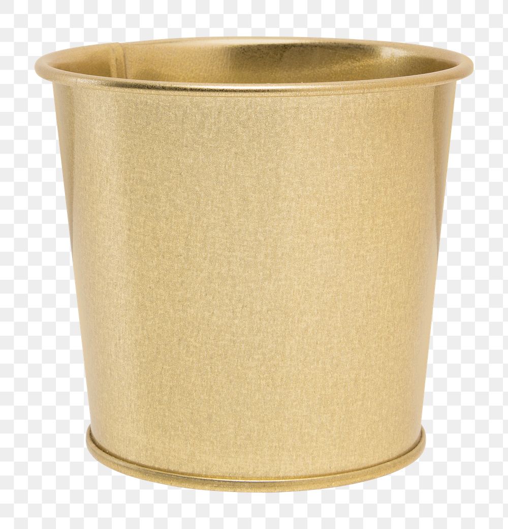 Luxury plant pot png mockup in gold