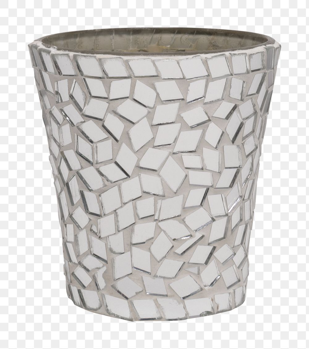 Mosaic plant pot png mockup for home decor