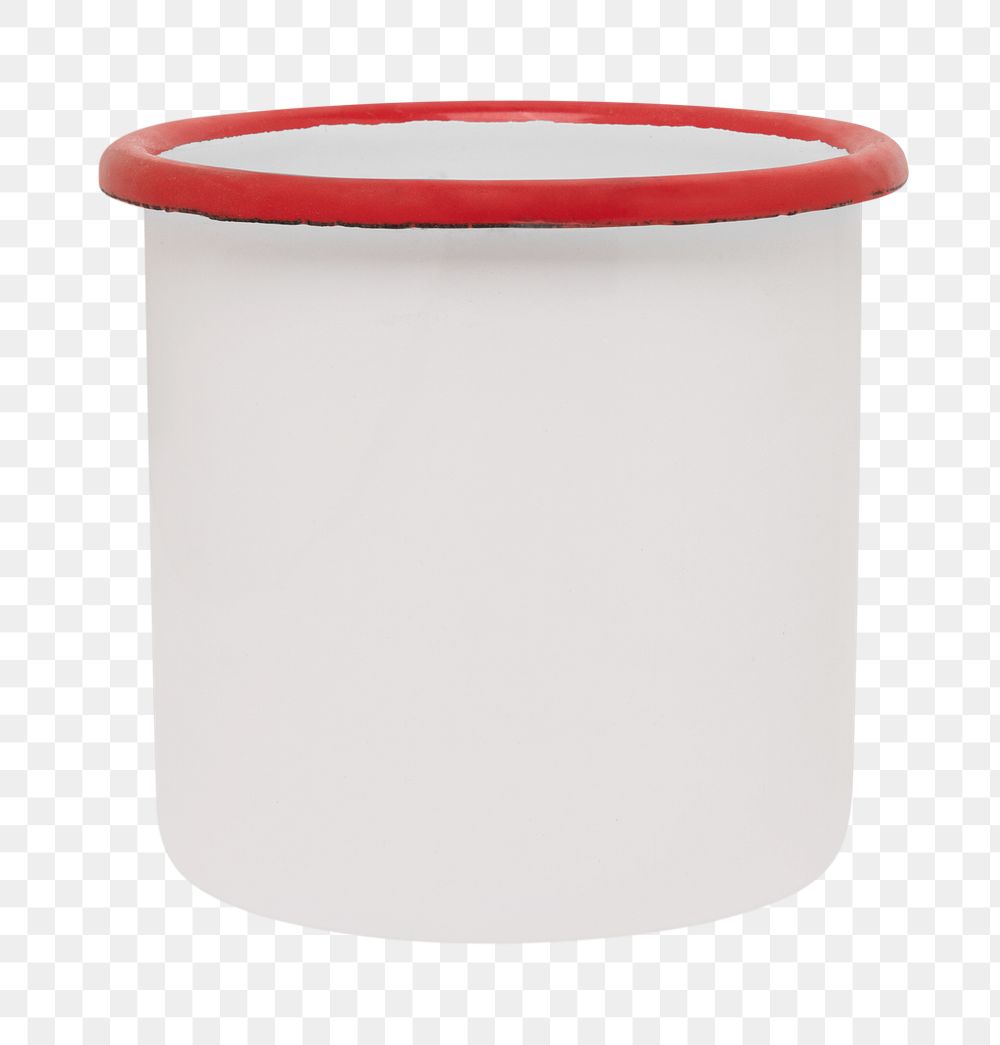 Enamel plant pot png mockup in white and red