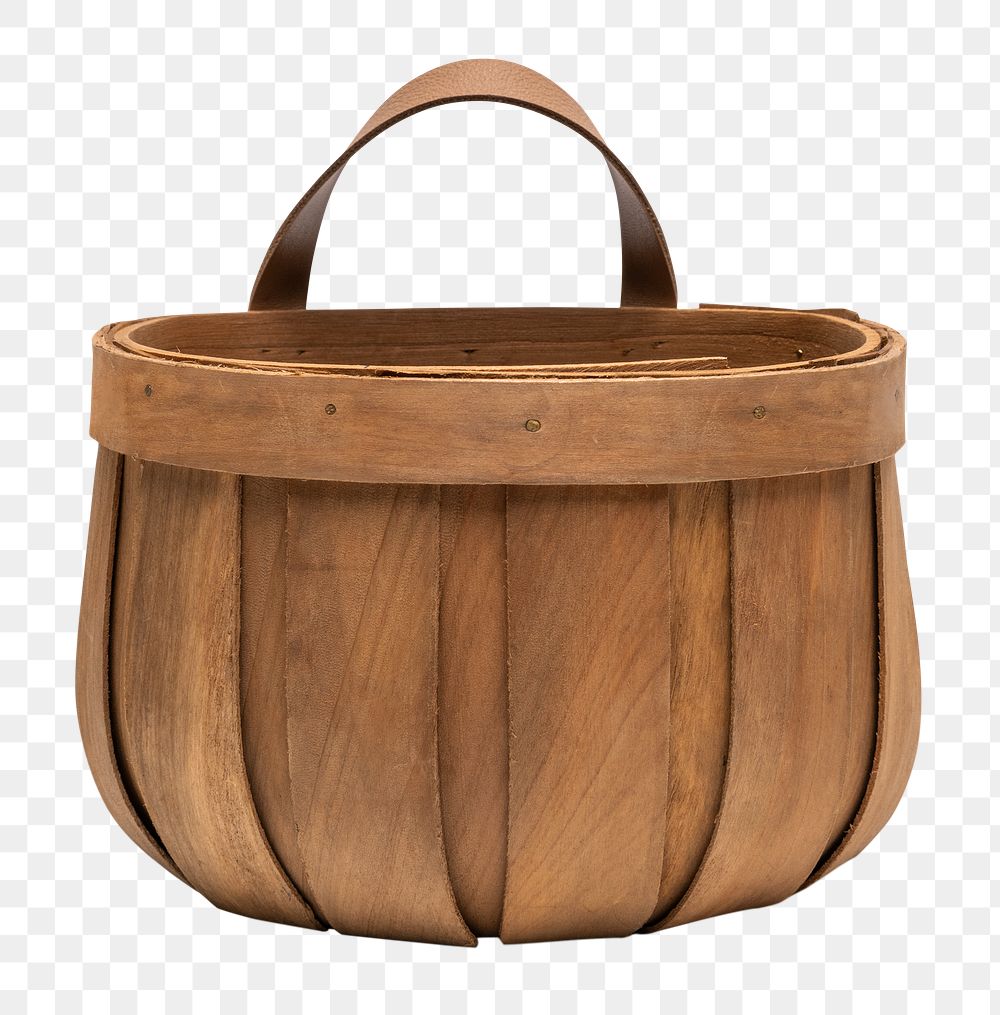Wooden basket png mockup for home decor