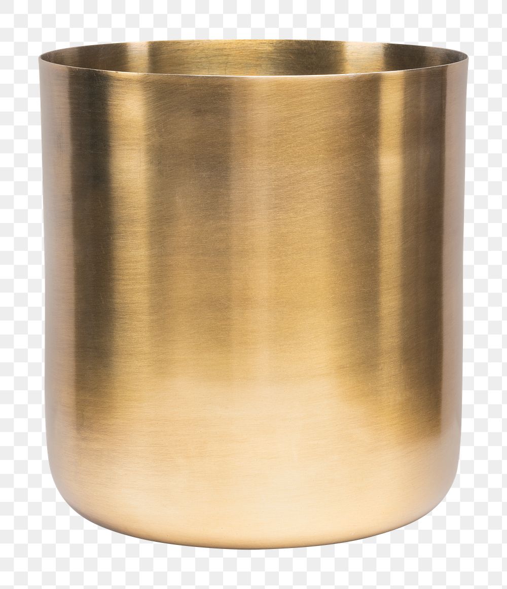 Luxury plant pot png mockup in gold