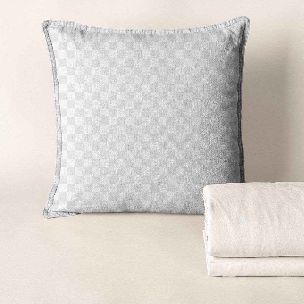 Cushion cover png mockup transparent fabric