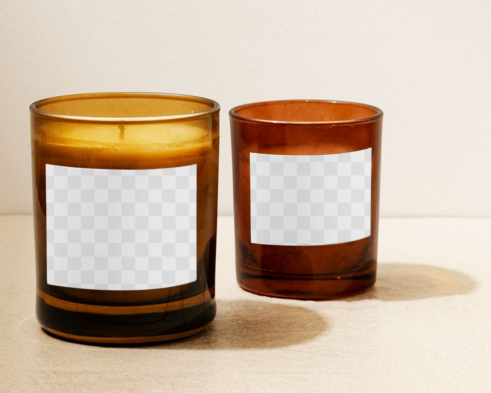 Png candle label mockup, aromatic home spa essential 