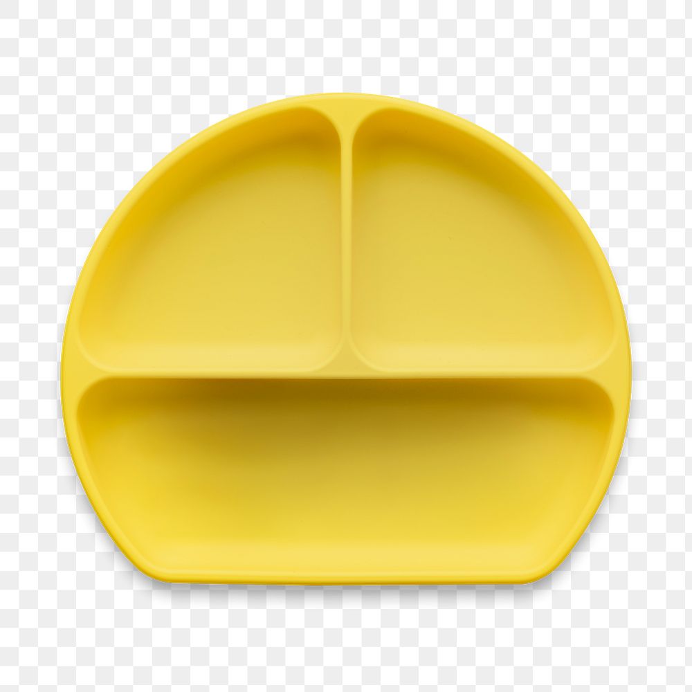 Baby plate png silicone suction in yellow