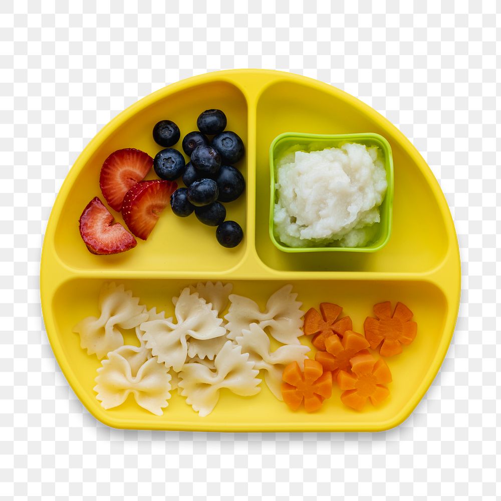 Baby food png cut out, kids suction plate