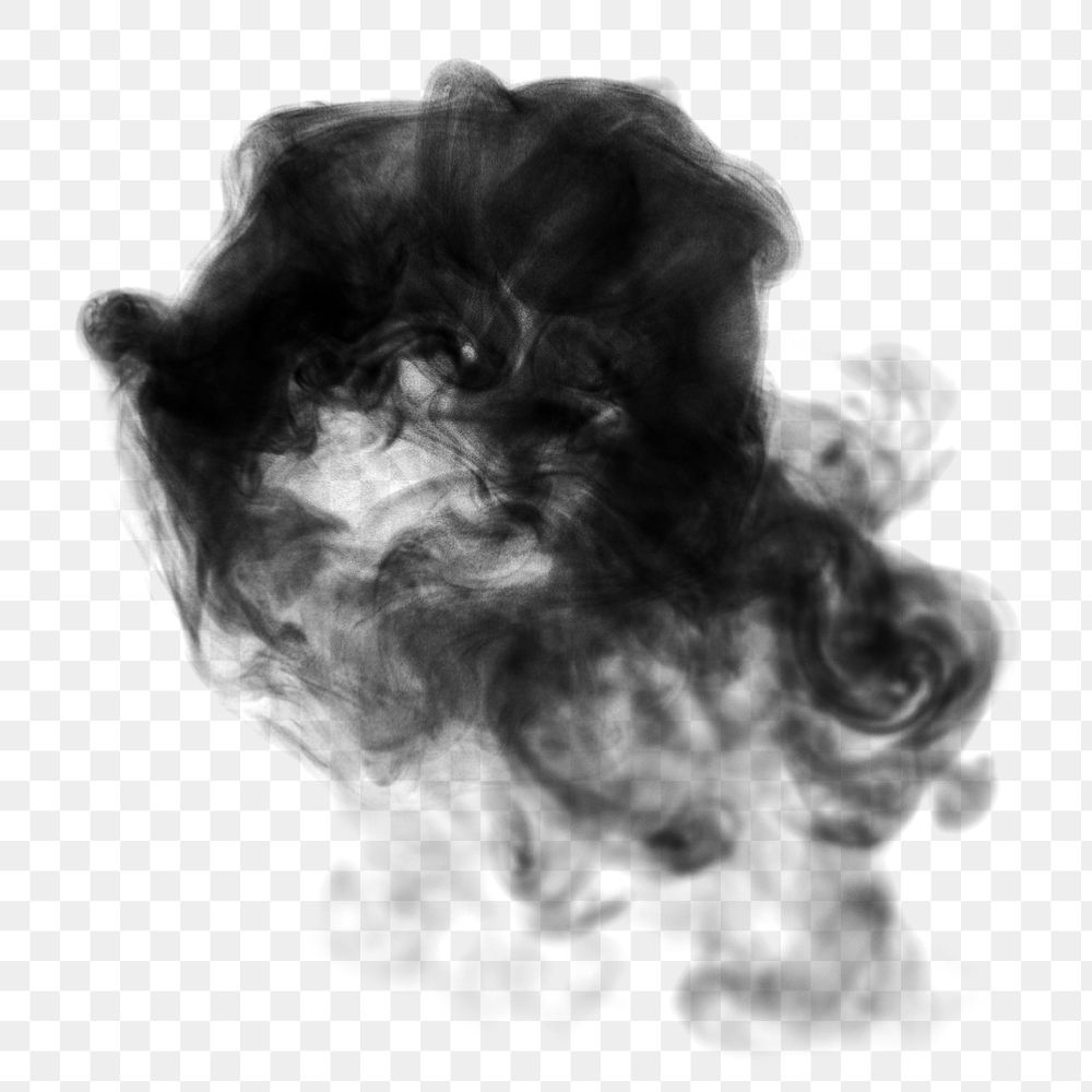 Smoke png textured element, in black realistic design