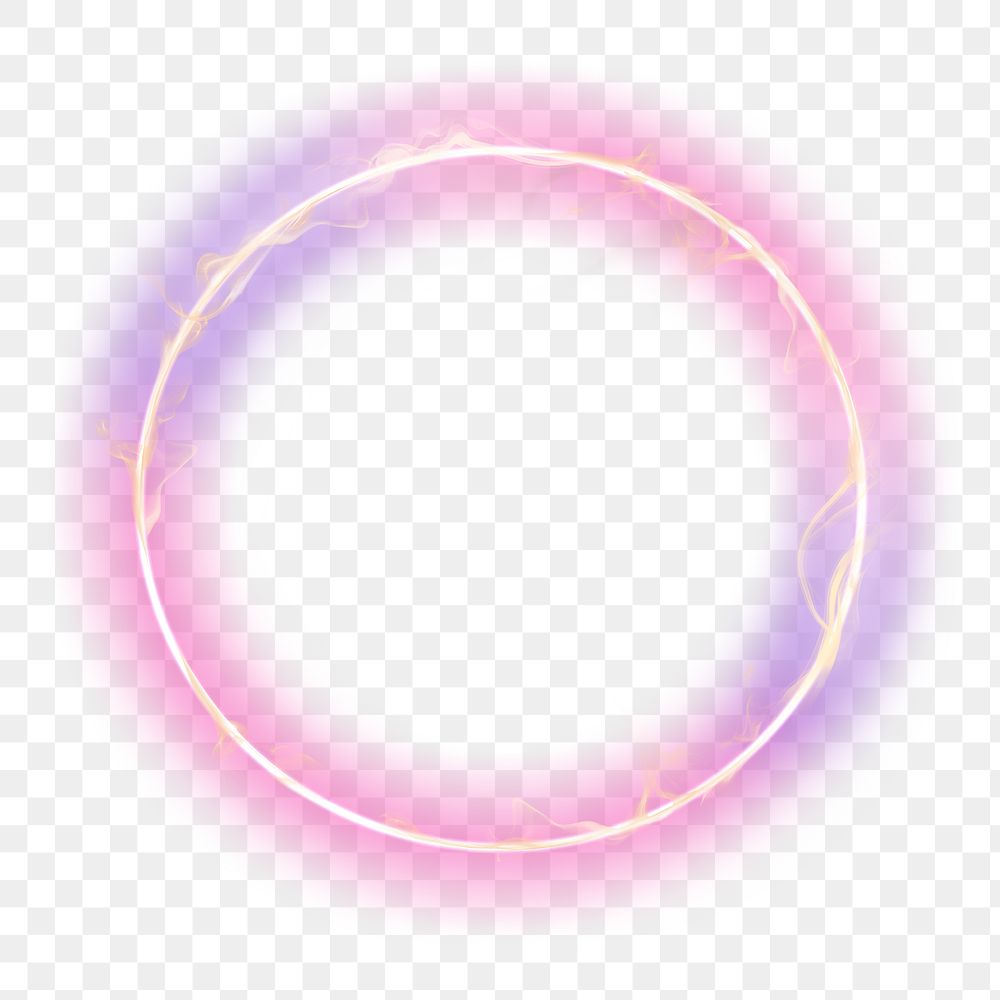 Frame png aesthetic, neon smoke pink circle shape design