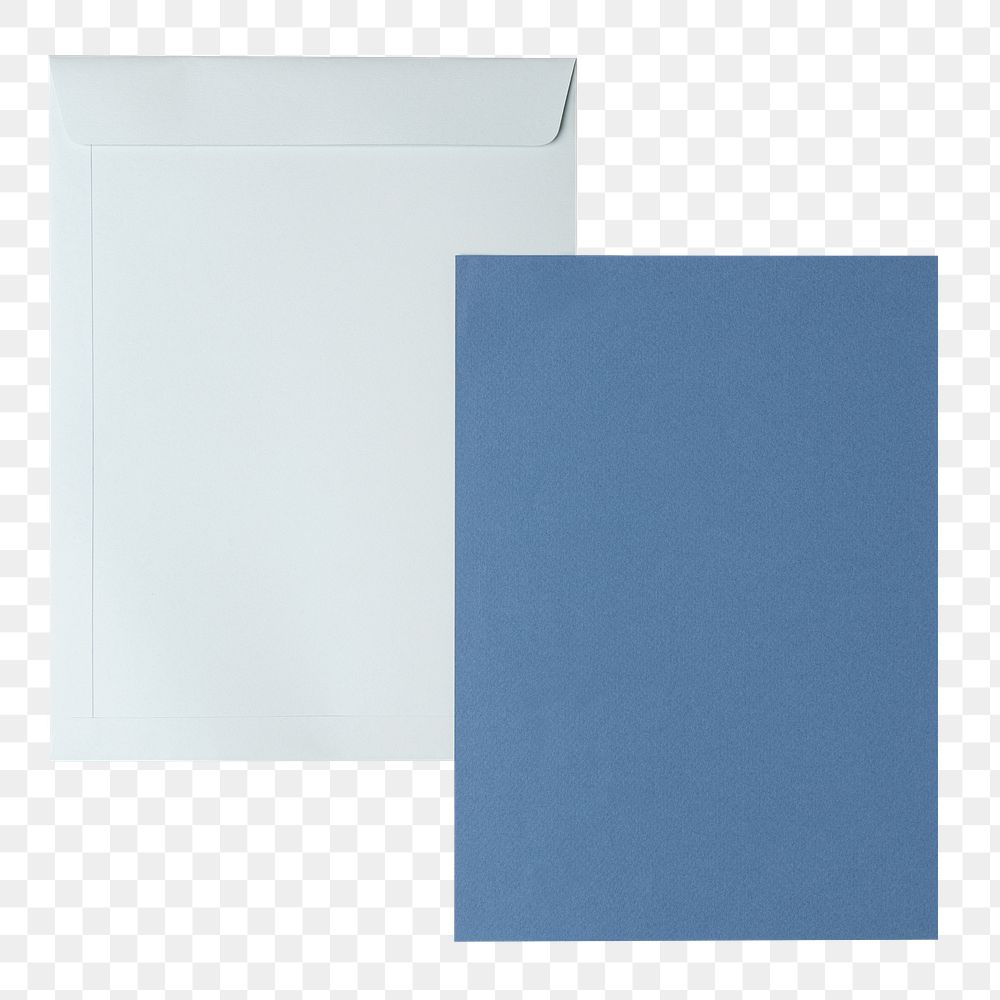 Blue envelope png, blank card with design space