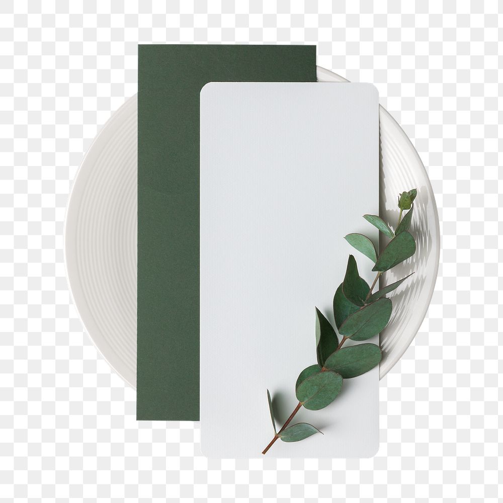Aesthetic menu paper png, botanical design