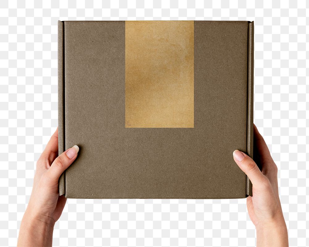 Brown paper box png object, packaging for small business