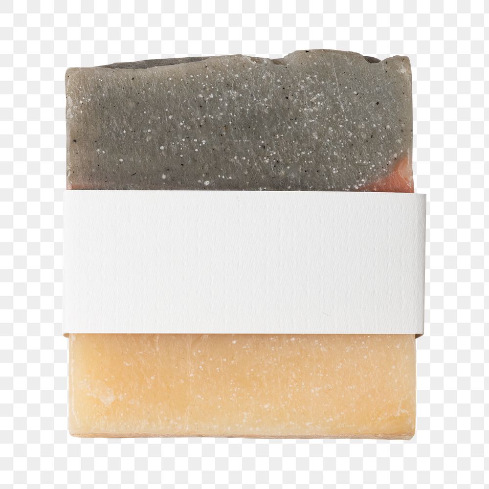 Soap png, white product belly band design