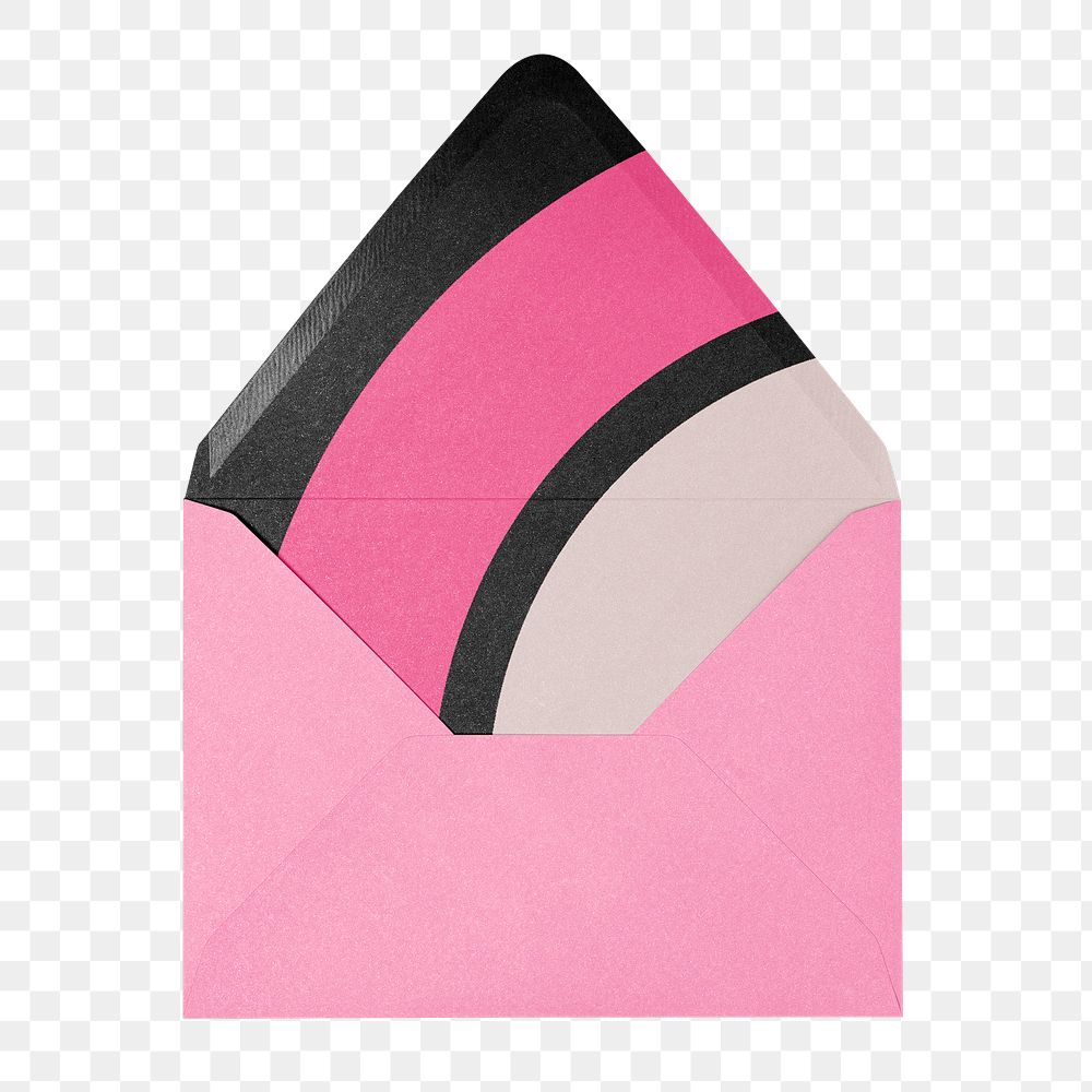 Pink envelope png, business branding stationery on transparent background