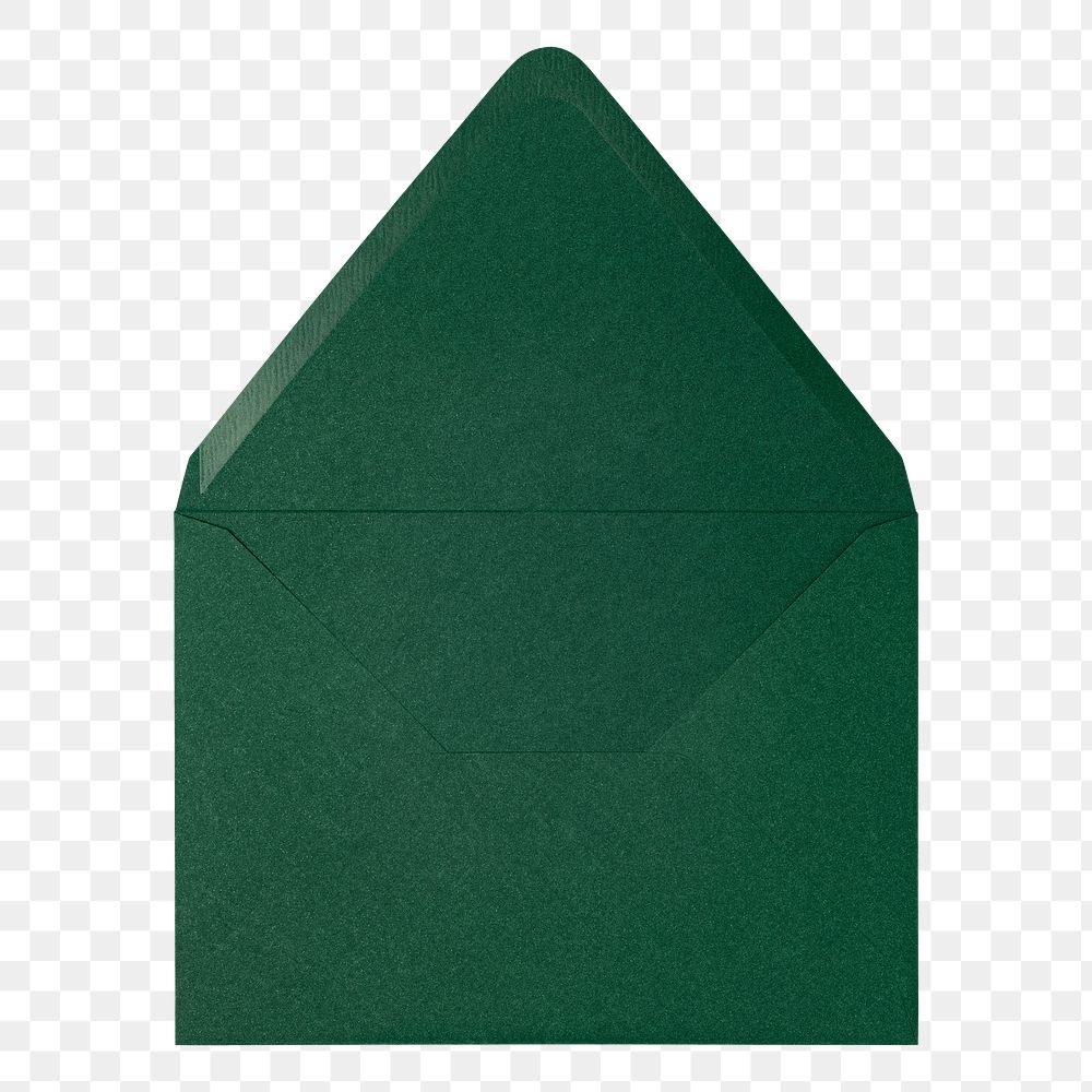 Green envelope png, stationery sticker