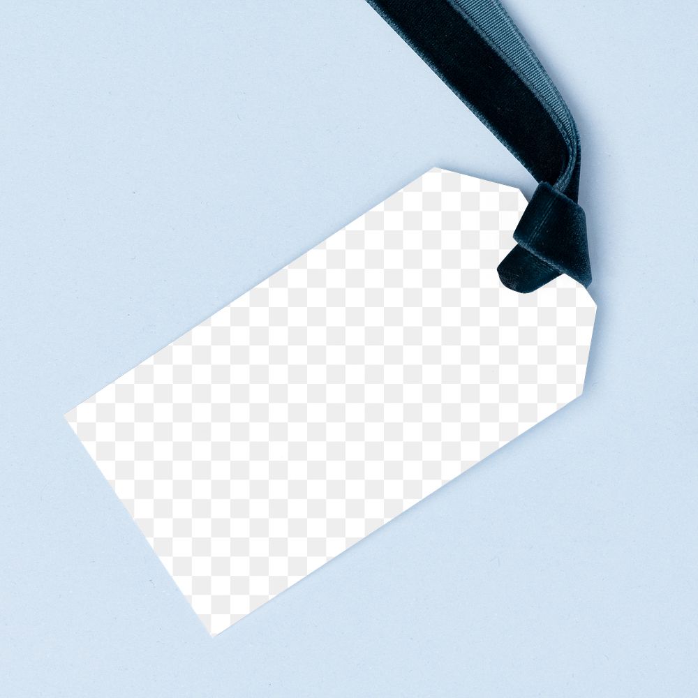 Label mockup png, transparent tag branding, flat lay design