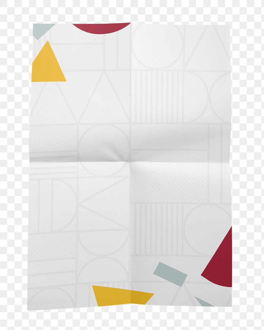 Folded poster png transparent, realistic wall advertisement