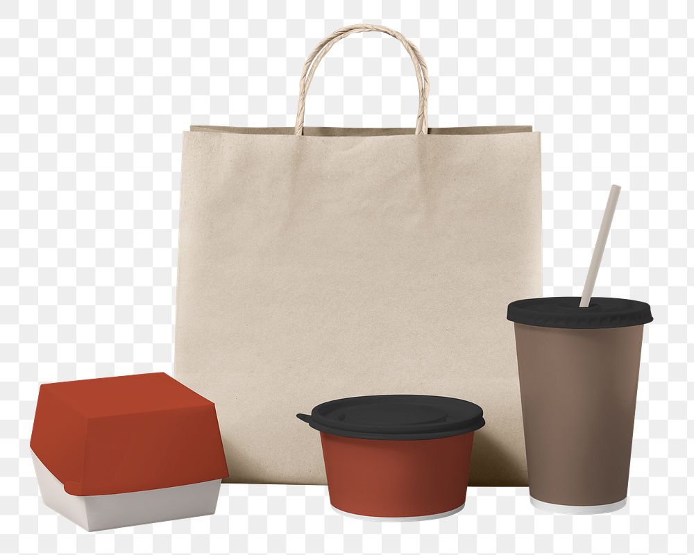 Food packaging png, delivery concept