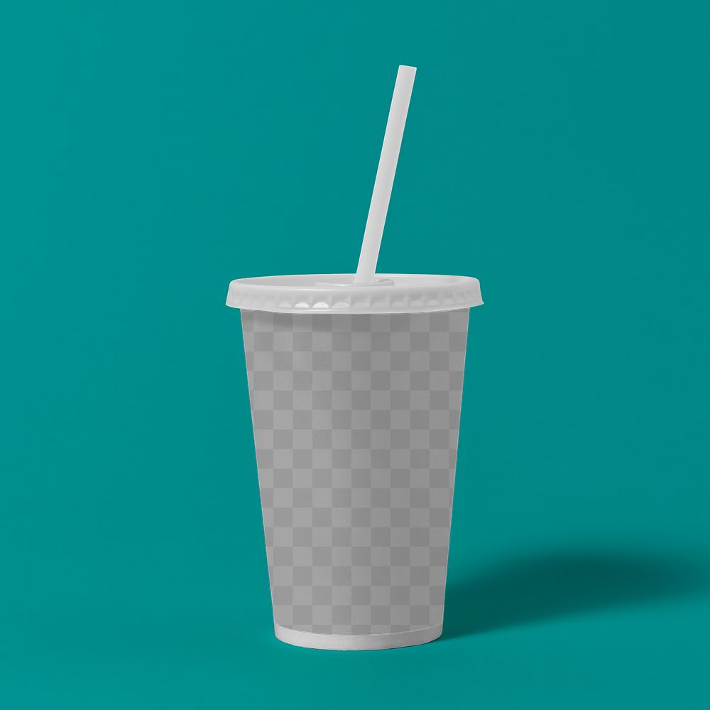 Paper cup mockup png, transparent food packaging design