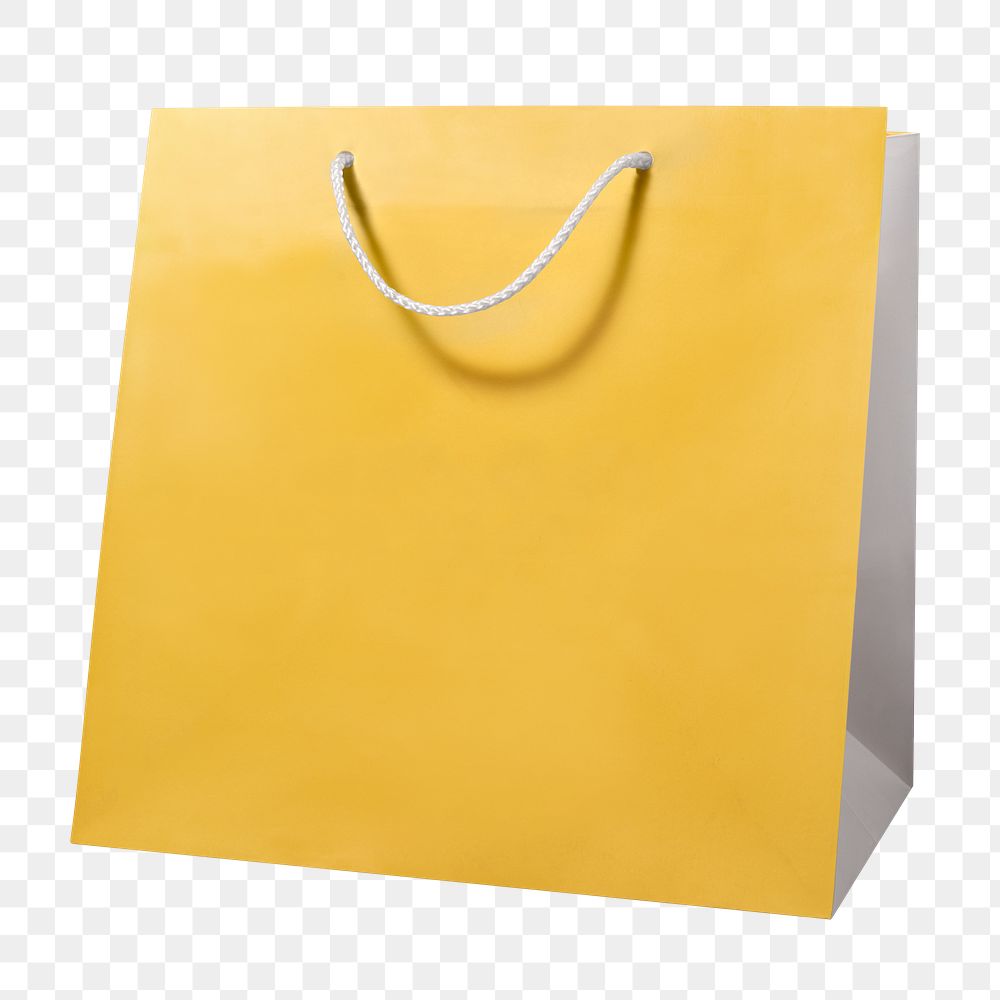 Yellow shopping bag png, digital sticker