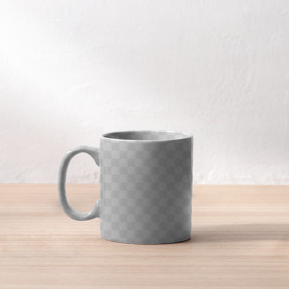 Transparent mug mockup png, hot drink 