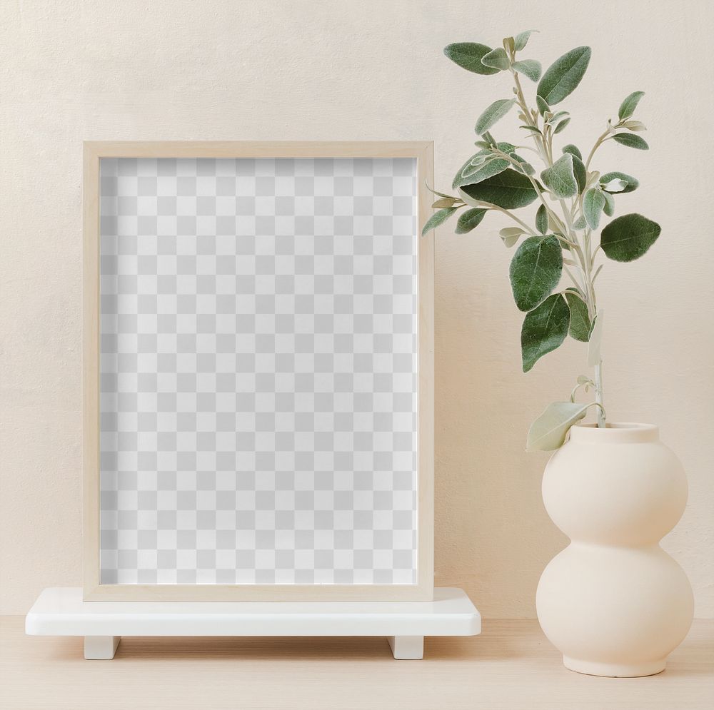Picture frame mockup png, clean home interior decor