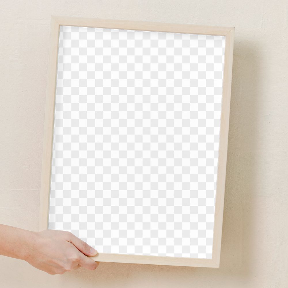 Picture frame mockup png, woman holding the wall art