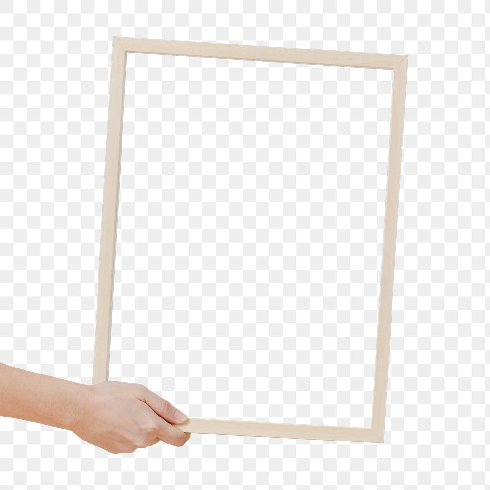 Frame png mockup layer, woman holding the wall art 