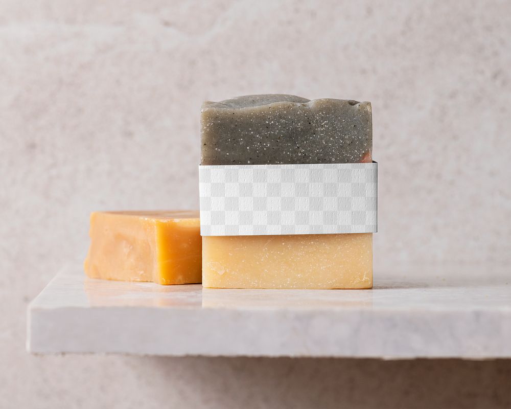 Soap mockup png, transparent natural product label