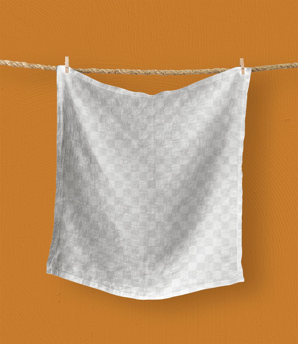 Towel png mockup, realistic transparent design