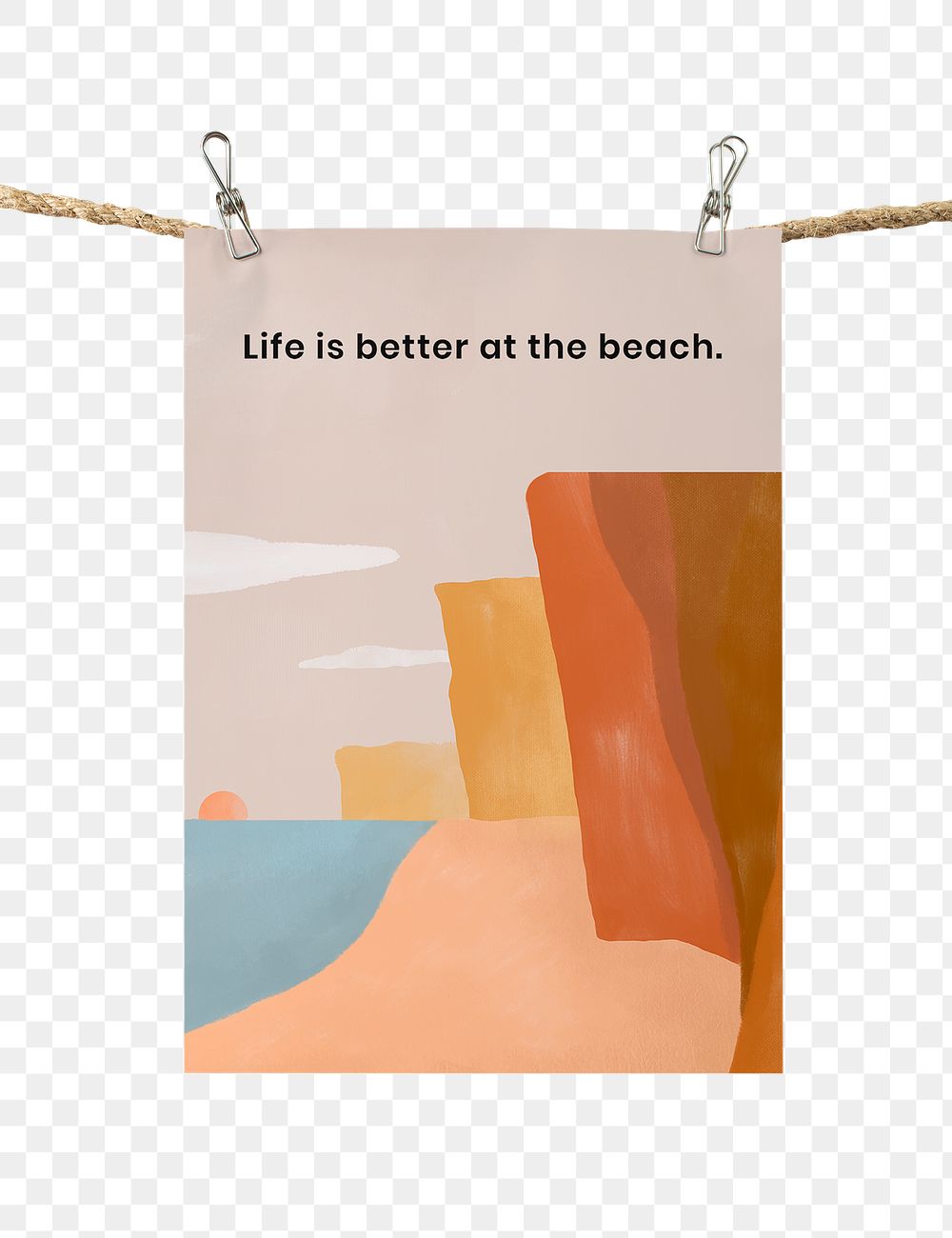 Summer poster png, wall decoration in transparent design
