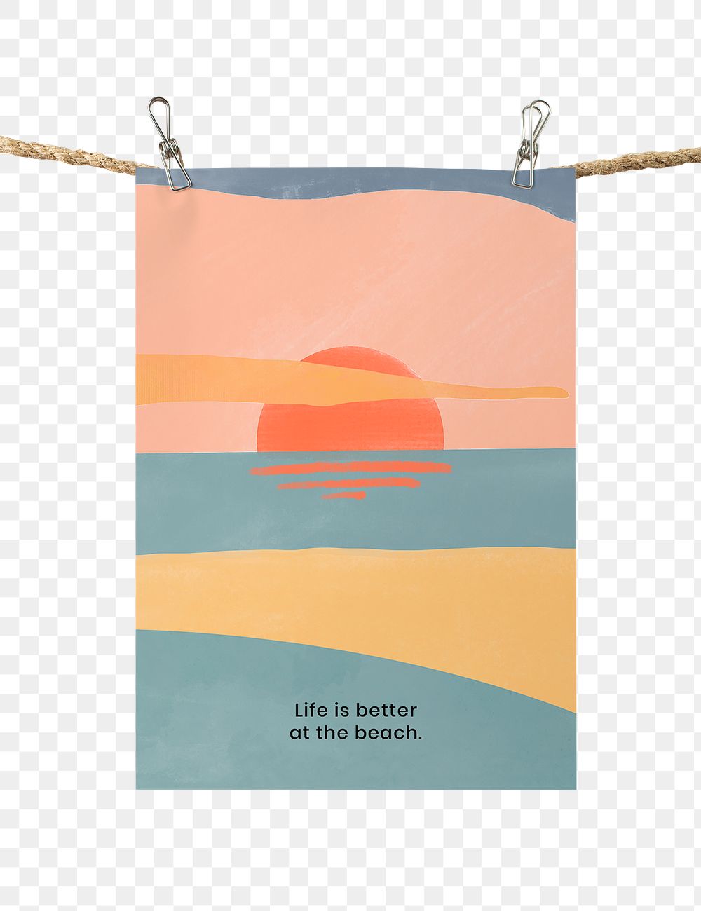 Summer poster png, wall decoration in transparent design
