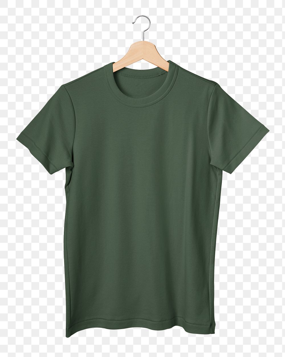 Green t-shirt png, simple unisex fashion, transparent design transparent background 