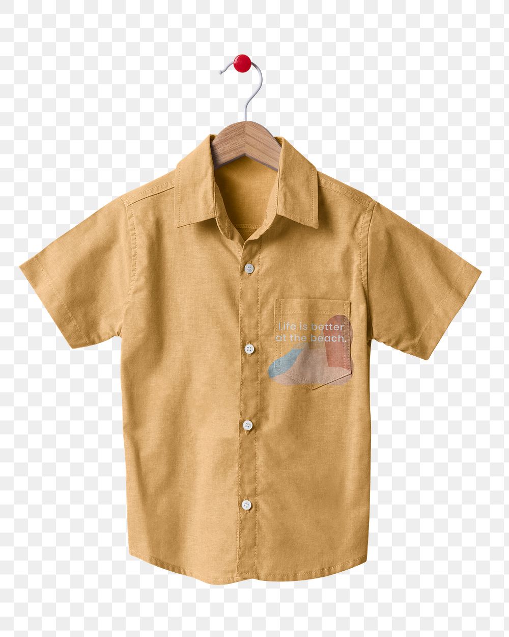 Yellow shirt png, kids apparel with blank design space transparent background