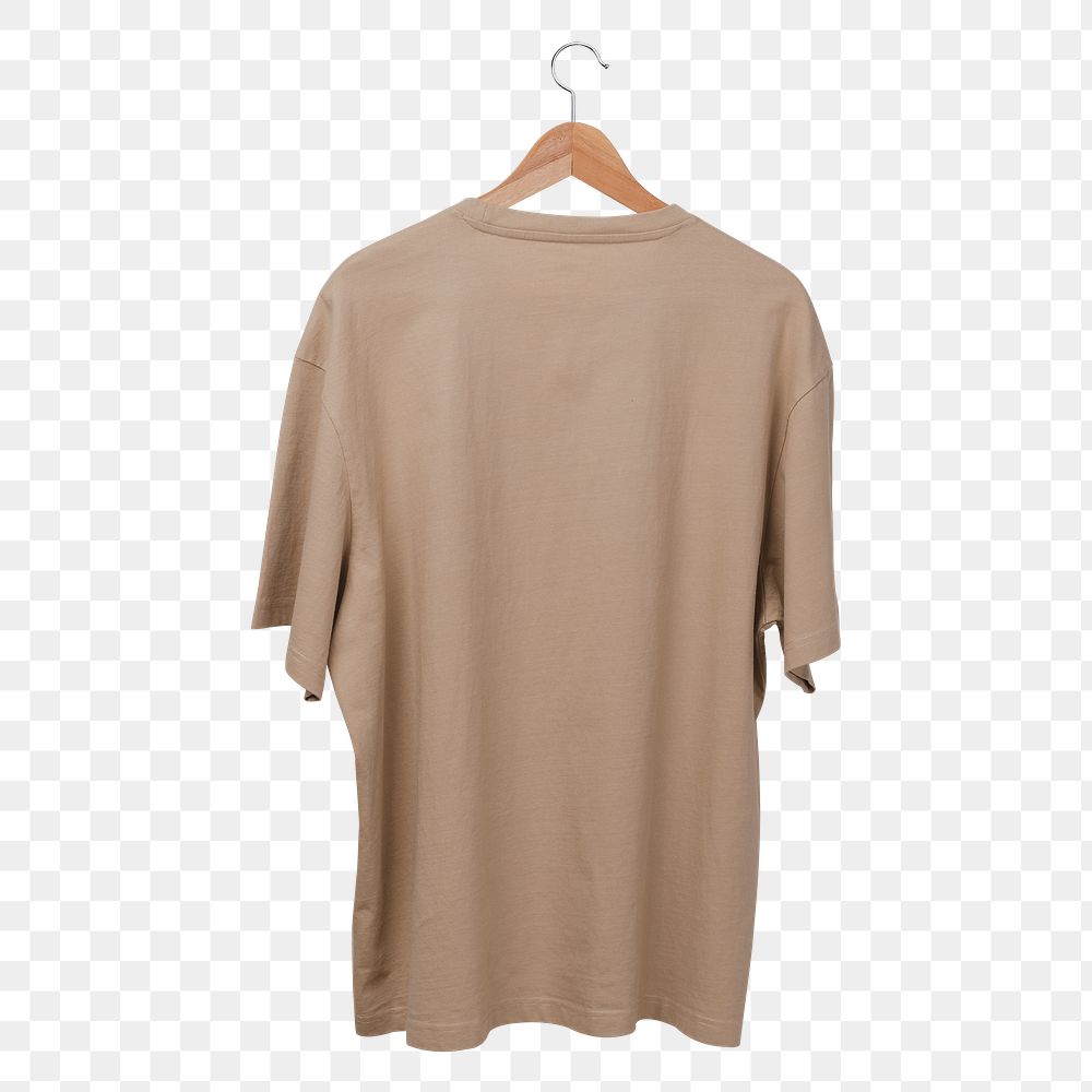 Brown oversized t-shirt png, unisex fashion design transparent background 