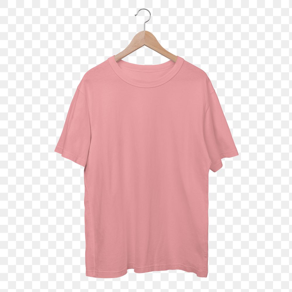Pink oversized t-shirt png, unisex fashion design transparent background 