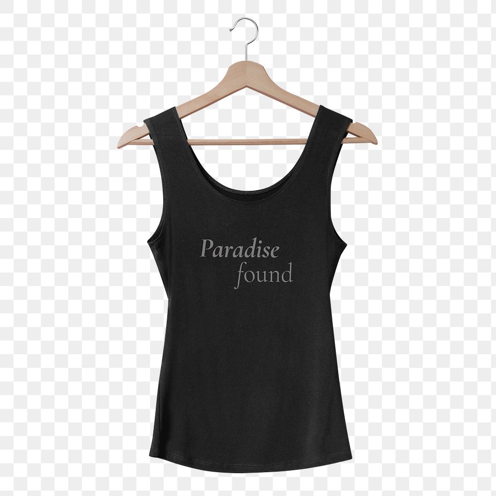 Black tank top png transparent, women’s summer fashion