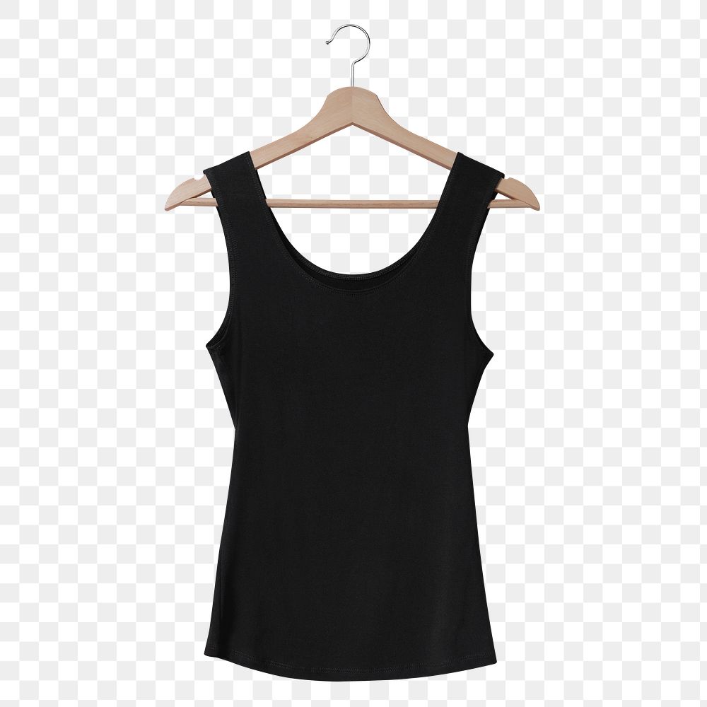 Black tank top png transparent, women’s summer fashion