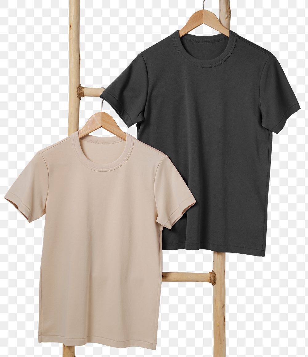 Blank t-shirts png, simple unisex fashion, transparent design set