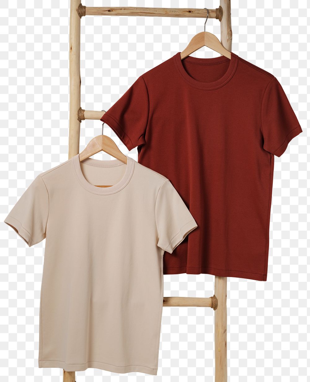 Blank t-shirts png, simple unisex fashion, transparent design set