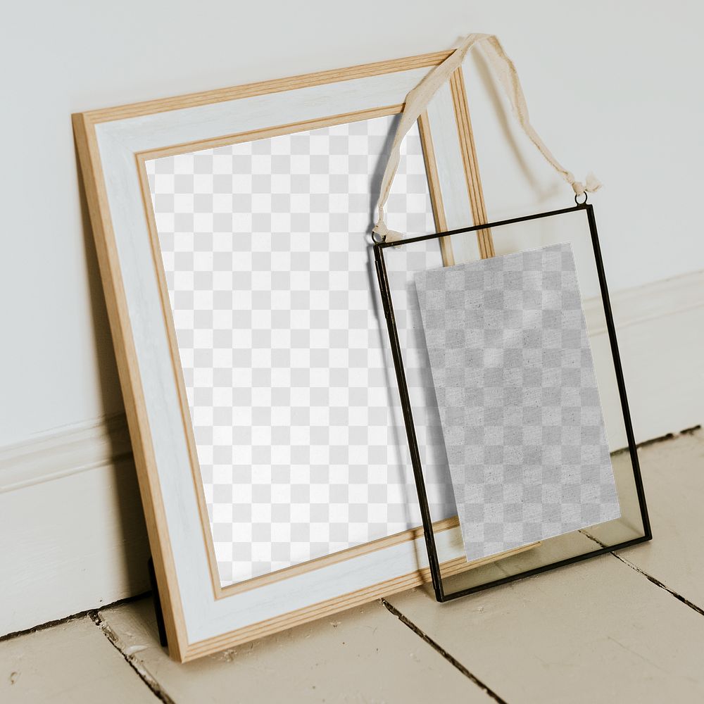 Cute picture frame png mockup, transparent design 