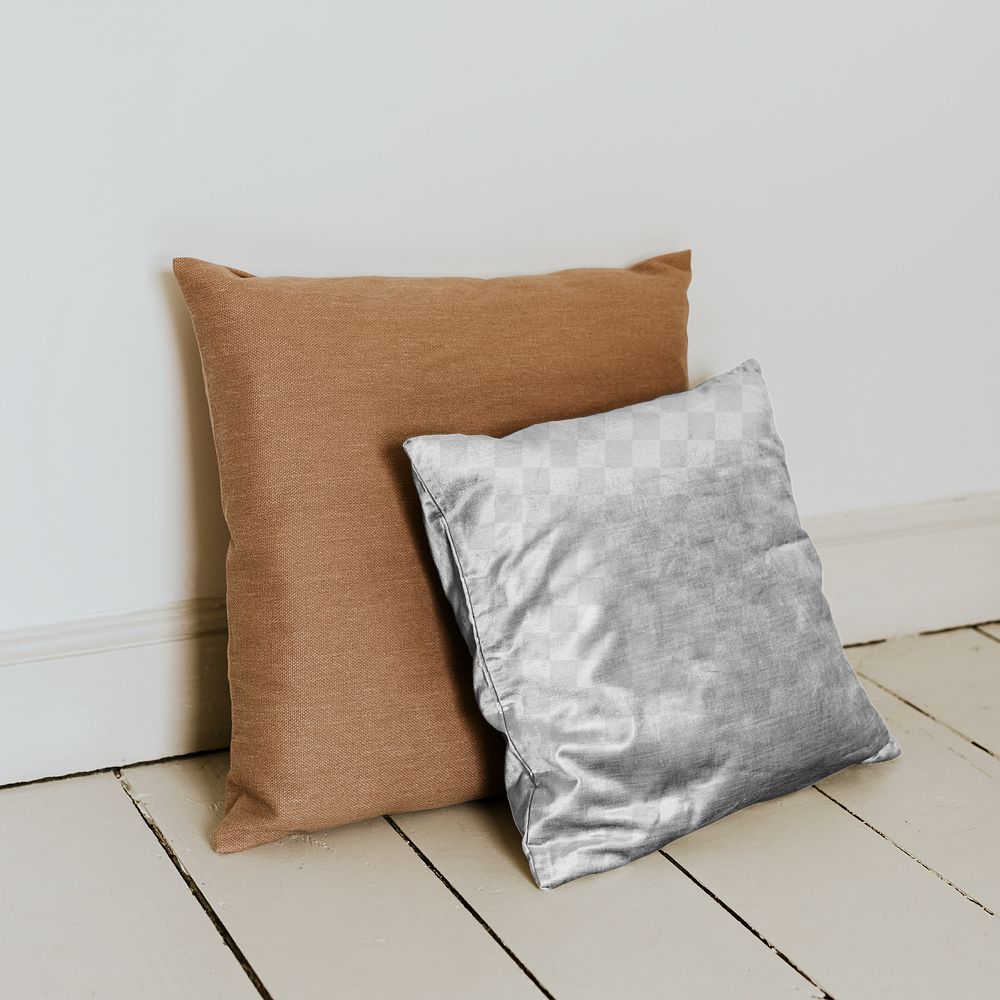 Cushion cover mockup png, transparent fabric